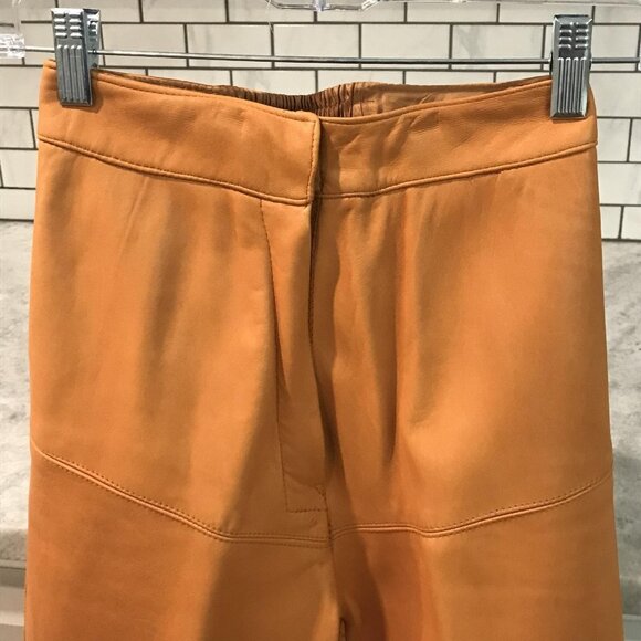 Karen Stilon Pants Womens 5/6 Tan Leather 90s Vintage Western Cowgirl Rodeo - Picture 4 of 12